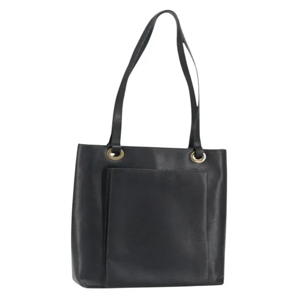 GUCCI Tote Bag Leather Black Gold 002 1817 0336 Auth ep12099
